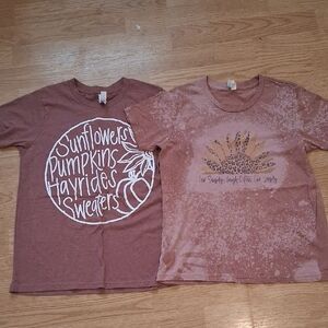 Bella And Canvas Kids Burgundy Fall Tee Shirts Bundel Of Two